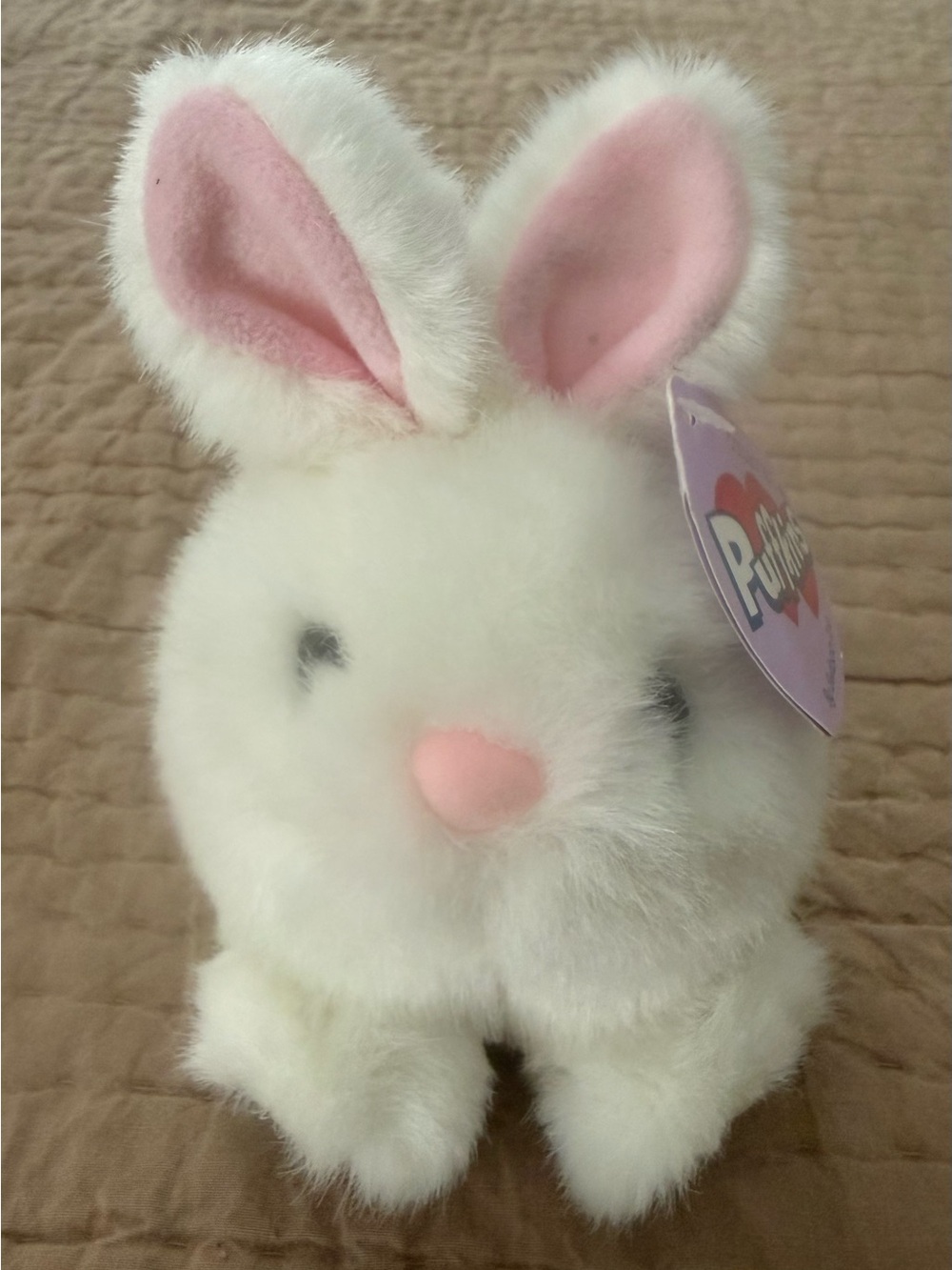 Swibco Puffkins Plush White & Pink Bunny Stuffed Animal with Tag